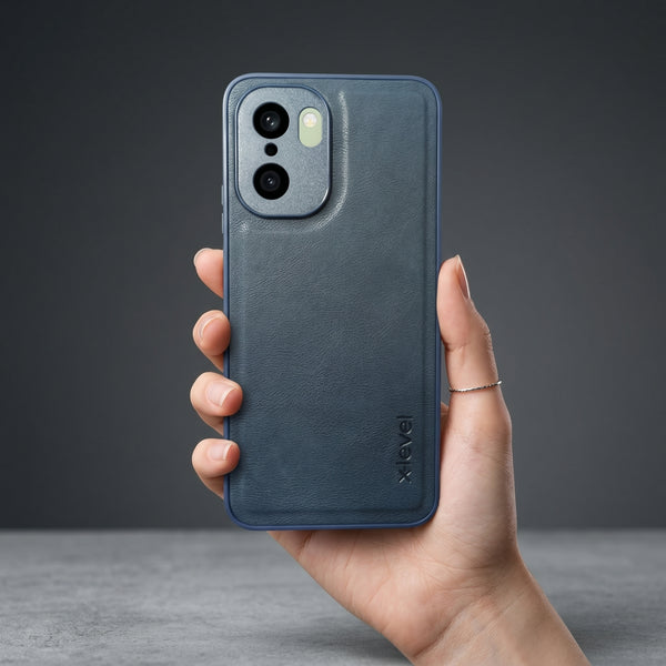 X-LEVEL Blue Leather Case for Oneplus 15R