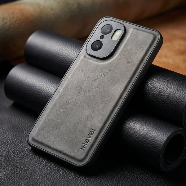X-LEVEL Grey Leather Case for Oneplus 15R