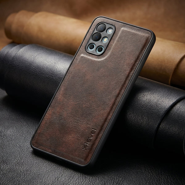 X-LEVEL Dark Brown Leather Case for Oneplus 9r