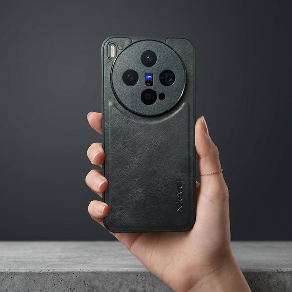 X-LEVEL Black Leather Case for Vivo X300