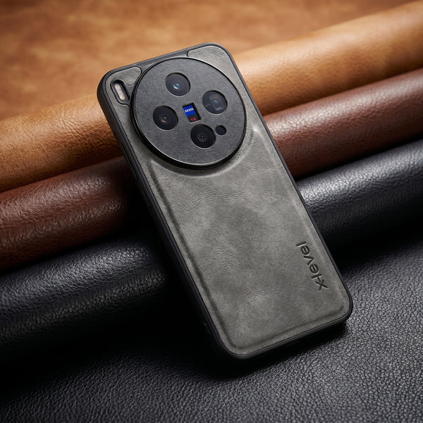 X-LEVEL Grey Leather Case for Vivo X300