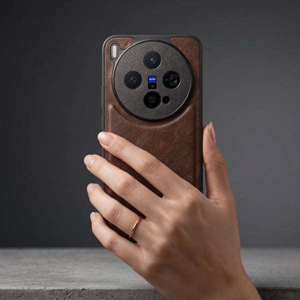 X-LEVEL Dark Brown Leather Case for Vivo X300