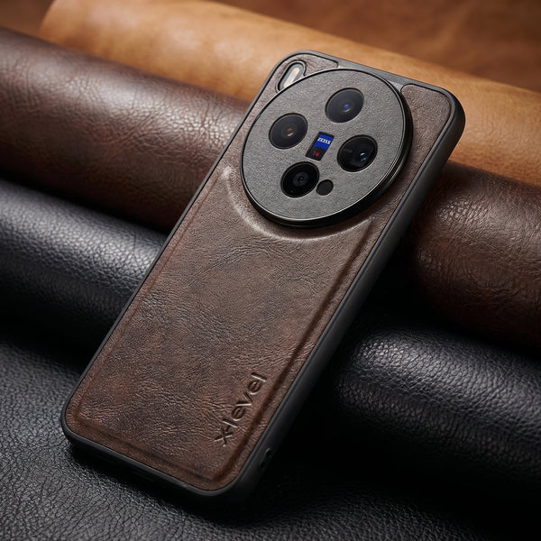 X-LEVEL Dark Brown Leather Case for Vivo X300
