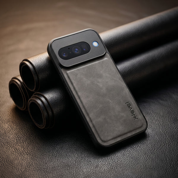X-LEVEL Grey Leather Case for Google pixel 10