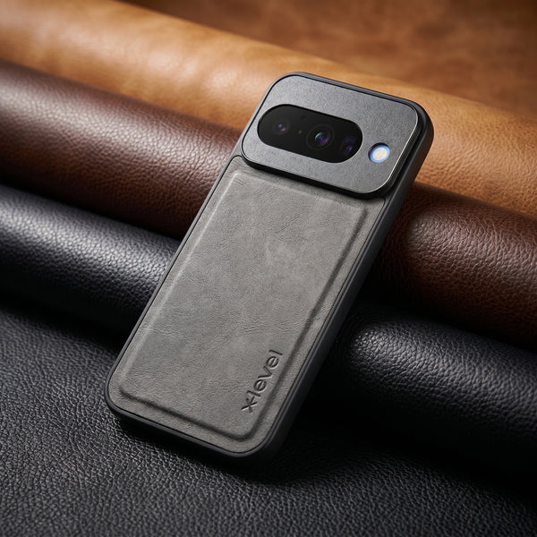 X-LEVEL Grey Leather Case for Google pixel 10