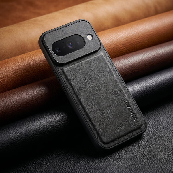 X-LEVEL Black Leather Case for Google pixel 10