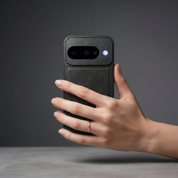 X-LEVEL Black Leather Case for Google pixel 10