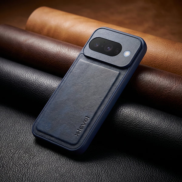 X-LEVEL Blue Leather Case for Google pixel 10