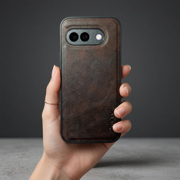 X-LEVEL Dark Brown Leather Case for Google pixel 9a