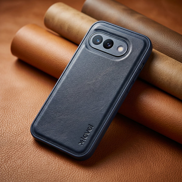 X-LEVEL Blue Leather Case for Google pixel 9a
