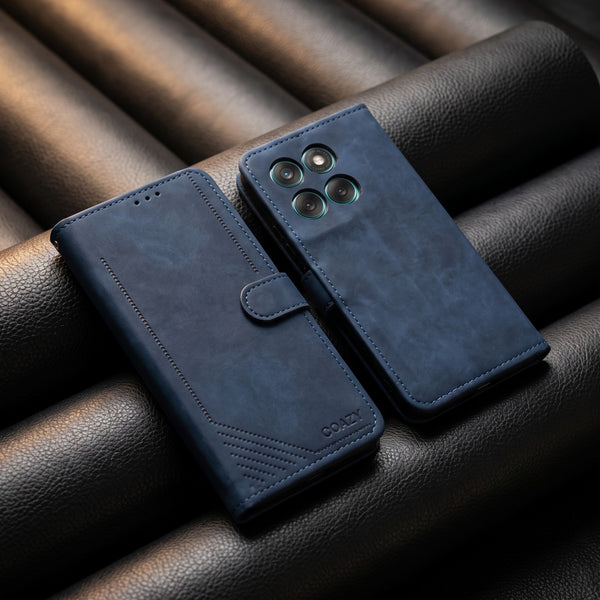 Velvet Dark Blue Flip Leather Case for Motorola Edge 60 Fusion