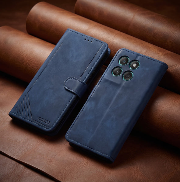 Velvet Dark Blue Flip Leather Case for Motorola Edge 60 Fusion