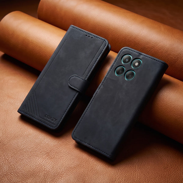 Velvet Black Flip Leather Case for Motorola Edge 60 Fusion