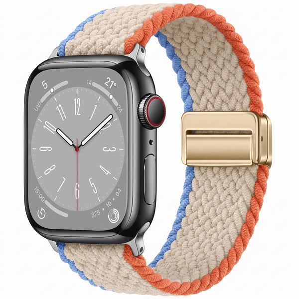 Blue-White Multi Unity Braided Solo Loop For Strap For Apple Watch Series 1 (42mm/44mm/45mm/46mm/49mm)