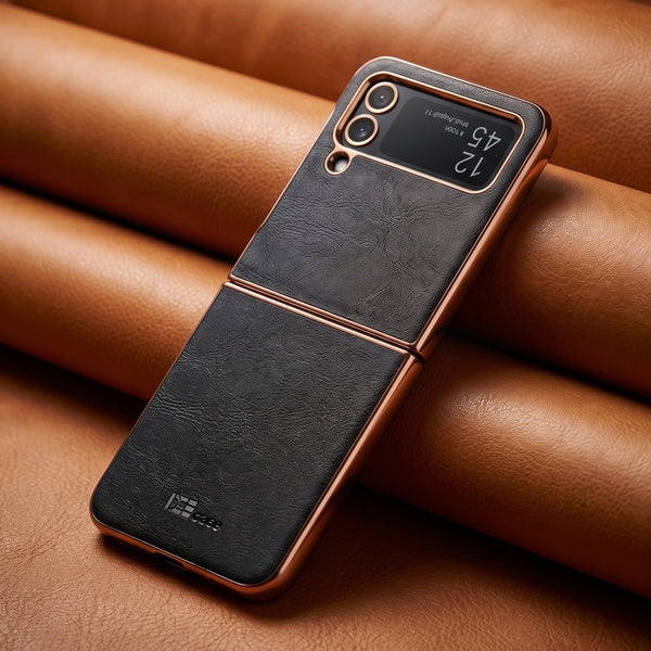 Black DEE Leather Case for Samsung Galaxy Z FLIP 4