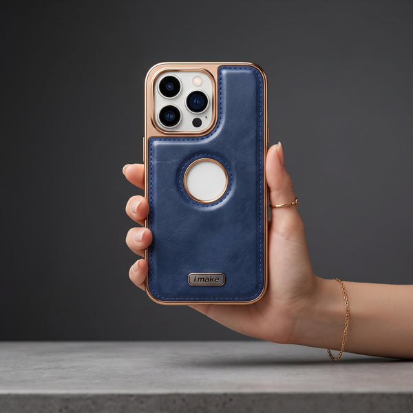 i make Blue Leather Case for Apple iphone 13 Pro