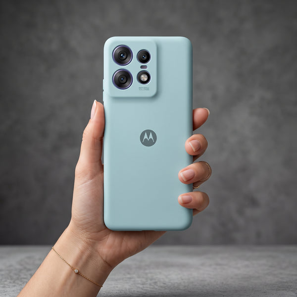 Light Blue Camera Original Silicone case for Motorola Edge 50 Pro