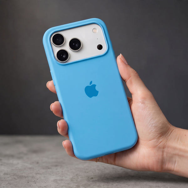 Sky Blue Original Silicone case for Apple iphone 18 Pro