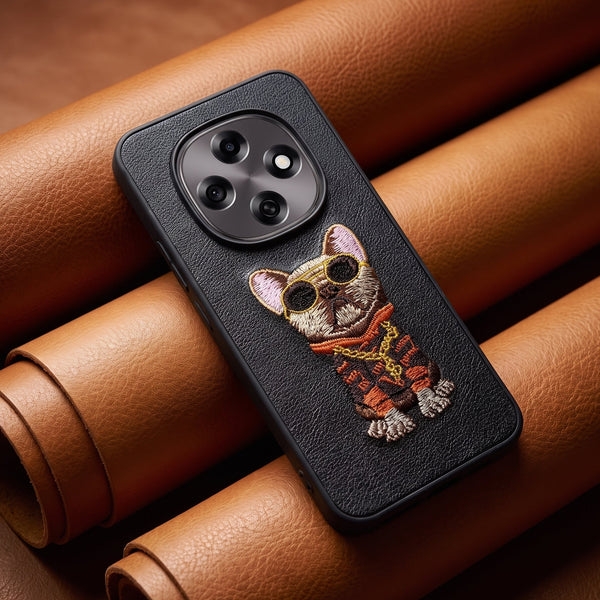 Black Leather Bulldog OC Ornamented for Oppo F31 Pro