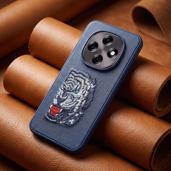 Blue Leather Blue Lion OC Ornamented for Oppo F31 Pro
