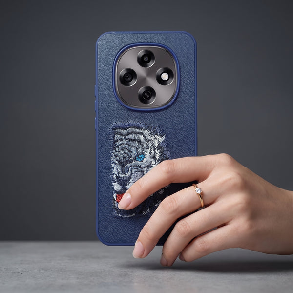 Blue Leather Blue Lion OC Ornamented for Oppo F31 Pro