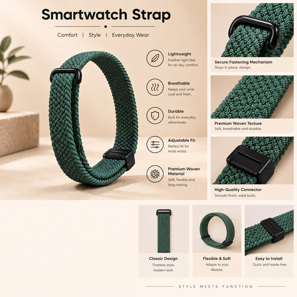 Green Nylon Strap For Google Fitbit Air