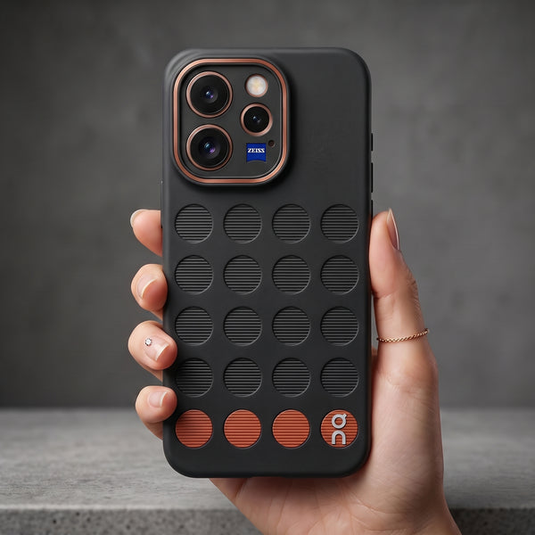 Stack Black (ORANGE CIRCLE) Silicone Case for Vivo V70