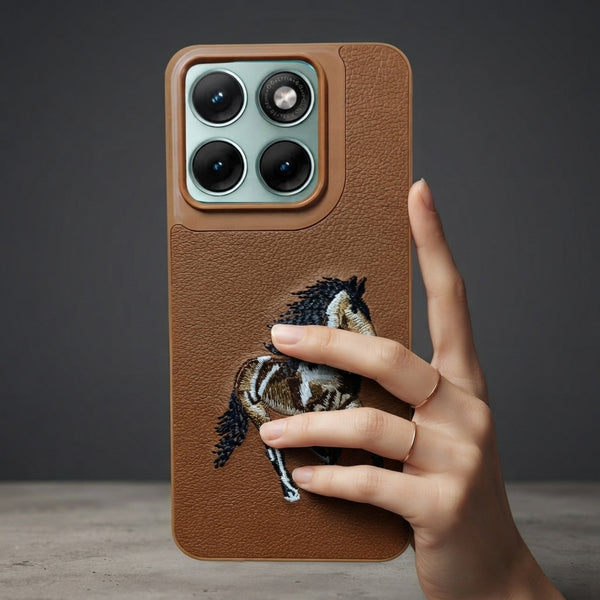 Brown Leather Brown Horse OC Ornamented for Motorola Edge 70 Fusion
