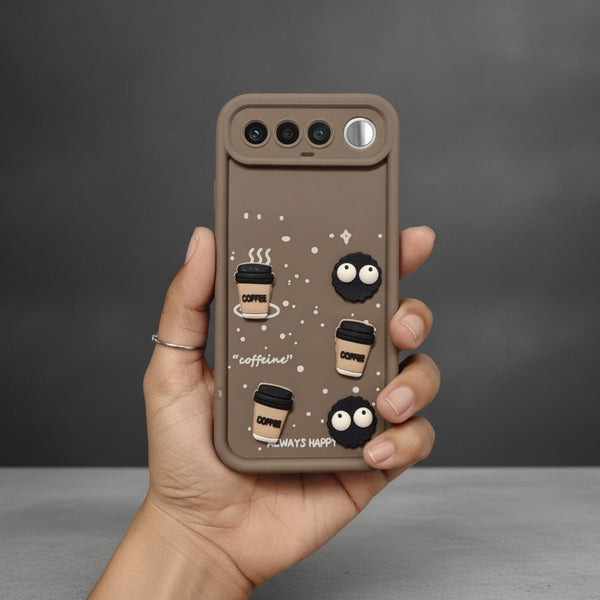 Brown COFFEE (ALWAYS HAPPY) Silicone case for Realme 16