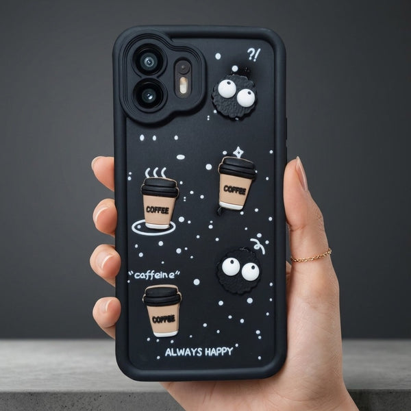Black COFFEE (ALWAYS HAPPY) Silicone case for Nothing Phone 2