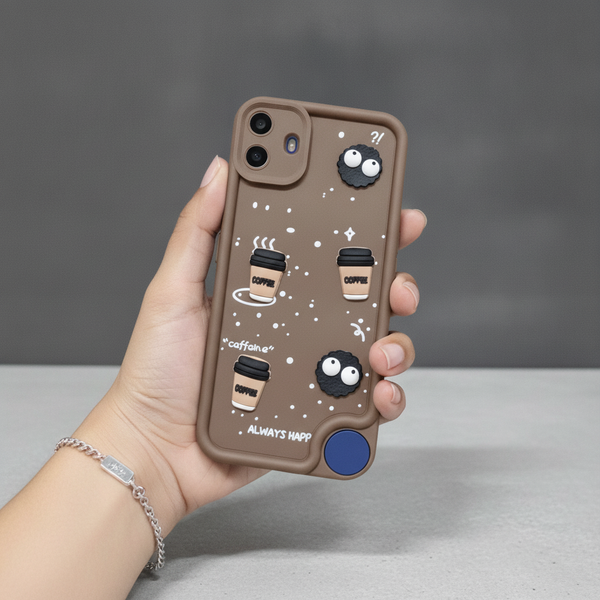 Brown COFFEE (ALWAYS HAPPY) Silicone case for CMF PHONE 1