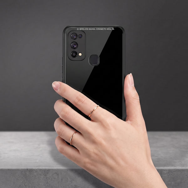 Black Glass case for Realme 7 pro