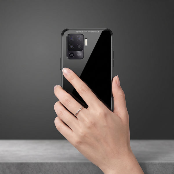 Black Glass case for Oppo F19 Pro