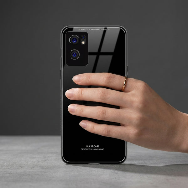 Black Glass case for Oppo Reno 7