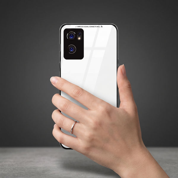 White Glass case for Oppo Reno 7