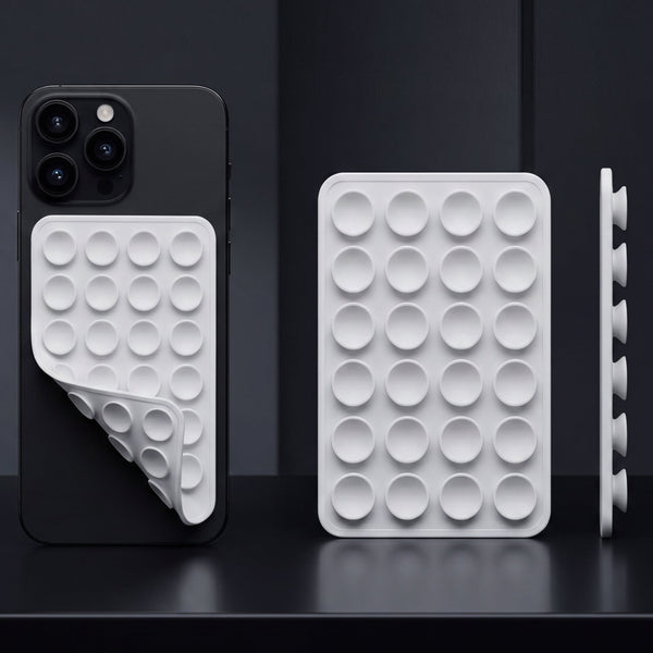 White Sticky Phone Stand Silicone Suction Phone Case Mount For Mobile