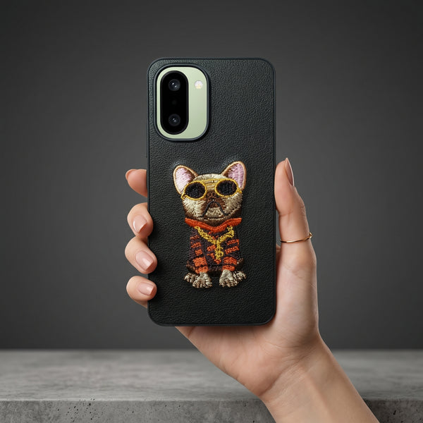 Black Leather Bulldog  OC Ornamented for Oneplus 15r