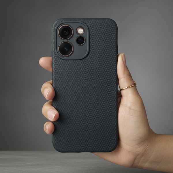 Black Line Wave Silicone Case for Oppo Reno 15 Pro