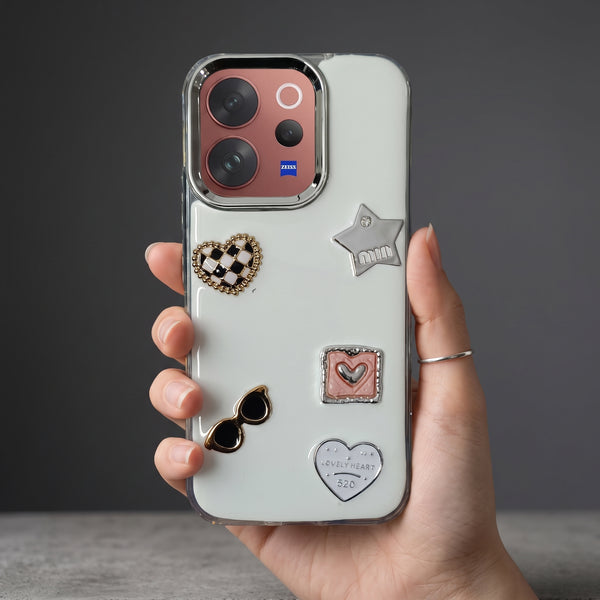 Lovely Heart (520) Silicone Hard Case for Vivo V70