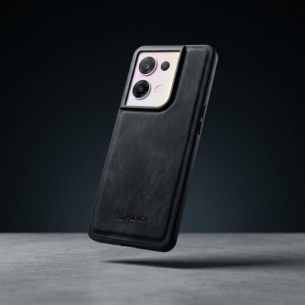 Black Standard Leather Case for Oppo Reno 8