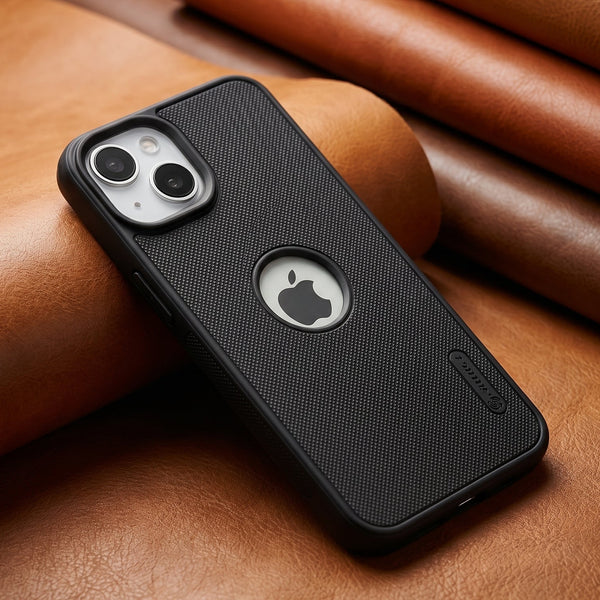 Black Niukin Logo Cut Silicone Case for Apple iphone 15 Plus