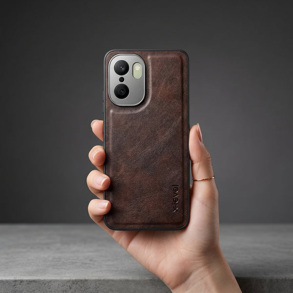 X-LEVEL Dark Brown Leather Case for Oneplus 15R