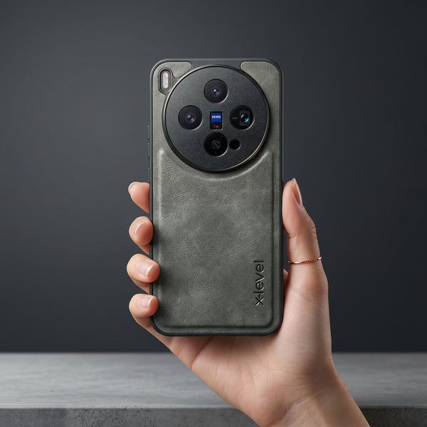 X-LEVEL Grey Leather Case for Vivo X300