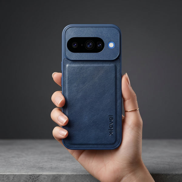 X-LEVEL Blue Leather Case for Google pixel 10