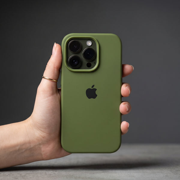 Olive Green Original Silicone case for Apple iphone 16 Pro Max