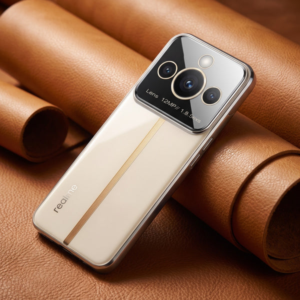 Luxury Plating Silver Camera Protection Transparent Case for Realme 11 pro plus