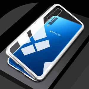 Silver Magnetic Back Case for Samsung A7 2018