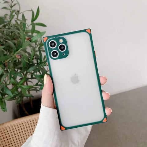 Dark Green Square Silicone case for Apple iphone 11 pro Max