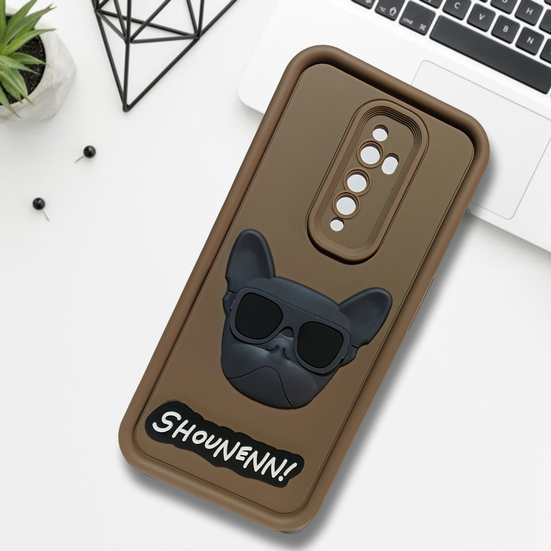 Dark Brown SHOUNENN BULLDOG Silicone case for Oppo Reno 2F