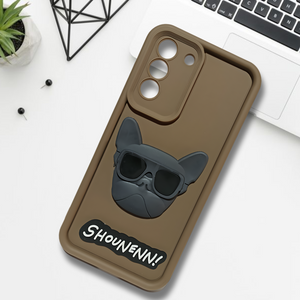 Dark Brown SHOUNENN BULLDOG Silicone case for Samsung S21 Fe